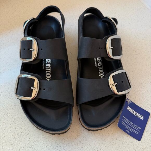 NEW Birkenstock Milano Big Buckle Oiled Leather Sandals - Picture 5 of 9